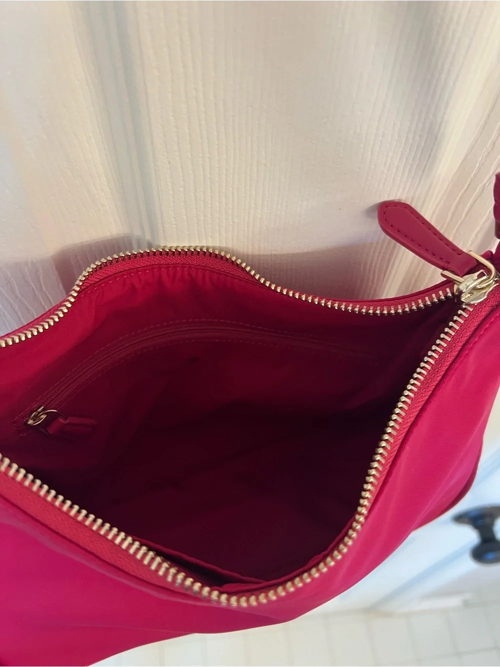 kate spade Raspberry Pink Shoulder Bag with Gold Hardware